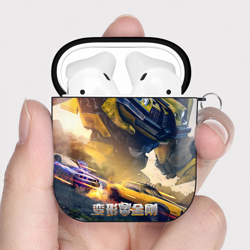 （画像用） Transformers トランスフォーマー AirPods 第2世代保護ケース ハードシェル ブラック 耐衝撃・防指紋・カラビナ付き