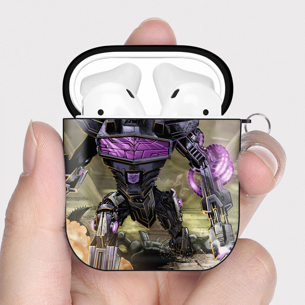 （画像用） Transformers トランスフォーマー AirPods 第2世代保護ケース ハードシェル ブラック 耐衝撃・防指紋・カラビナ付き