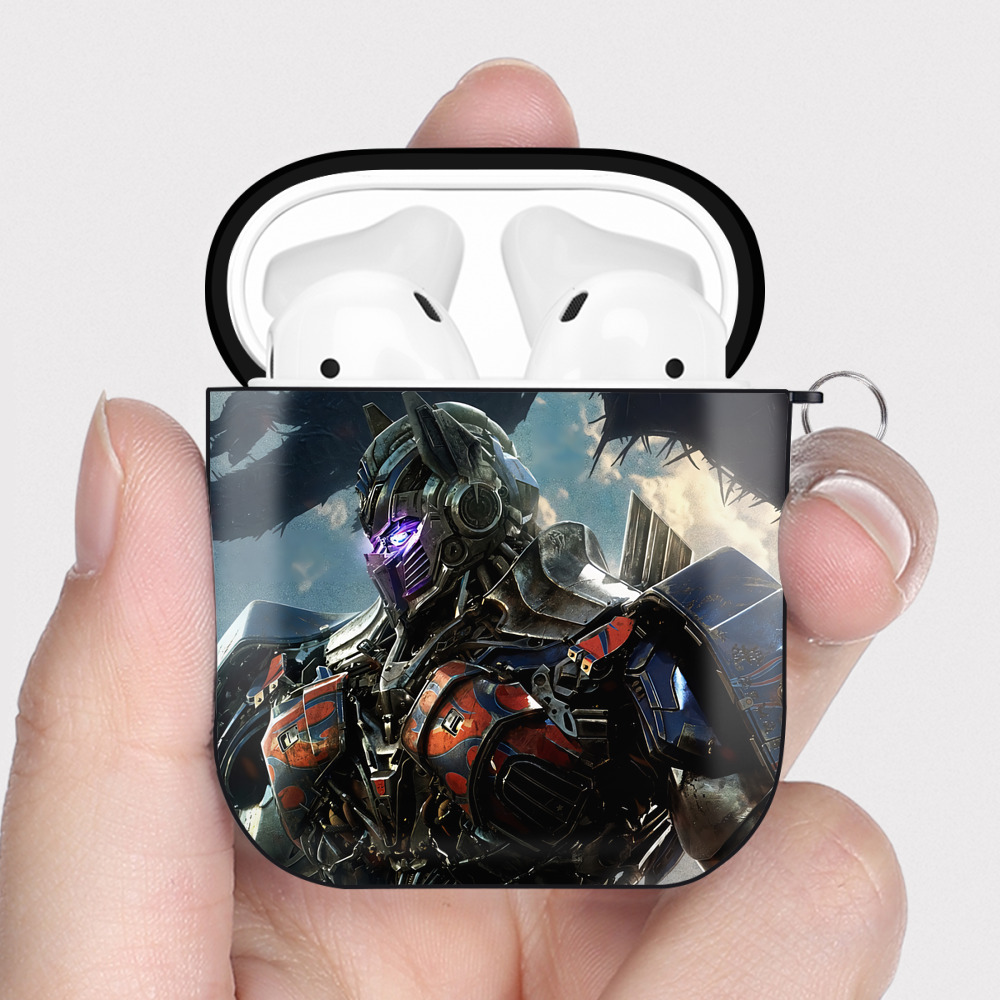 （画像用） Transformers トランスフォーマー AirPods 第2世代保護ケース ハードシェル ブラック 耐衝撃・防指紋・カラビナ付き
