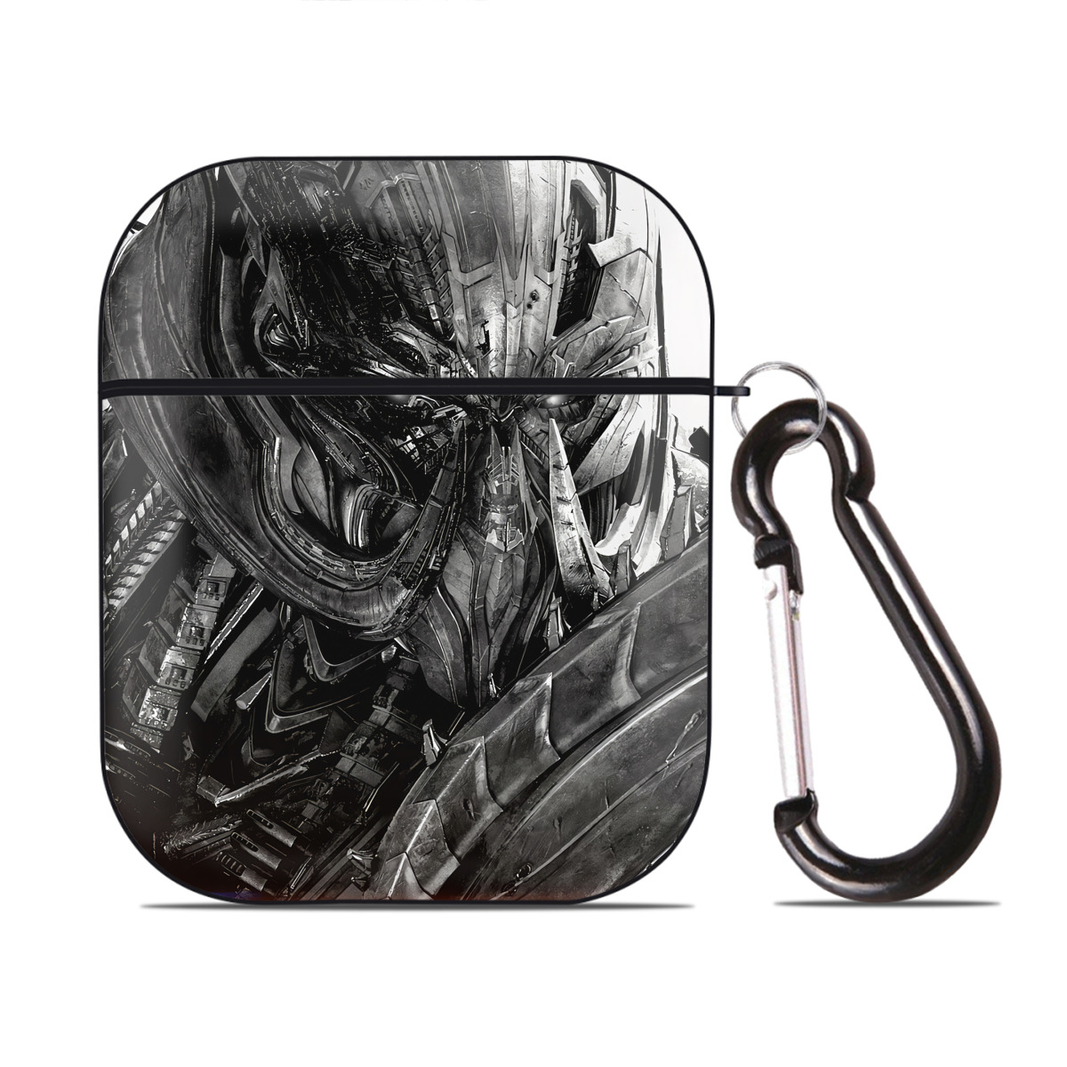 （画像用） Transformers トランスフォーマー AirPods 第2世代保護ケース ハードシェル ブラック 耐衝撃・防指紋・カラビナ付き