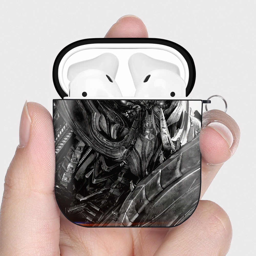 （画像用） Transformers トランスフォーマー AirPods 第2世代保護ケース ハードシェル ブラック 耐衝撃・防指紋・カラビナ付き