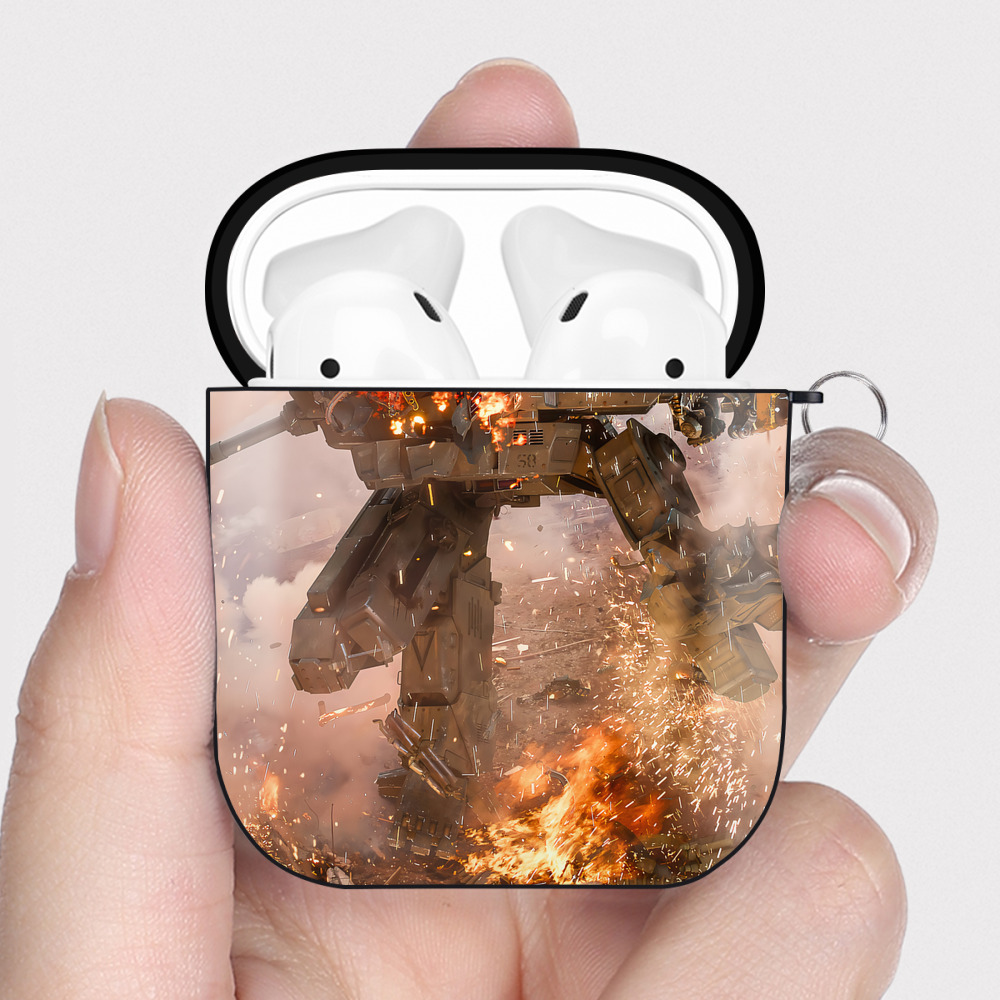 （画像用） Transformers トランスフォーマー AirPods 第2世代保護ケース ハードシェル ブラック 耐衝撃・防指紋・カラビナ付き