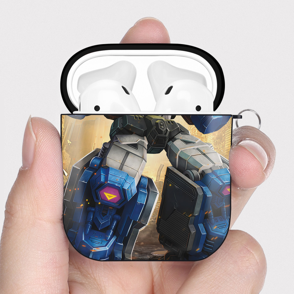 （画像用） Transformers トランスフォーマー AirPods 第2世代保護ケース ハードシェル ブラック 耐衝撃・防指紋・カラビナ付き