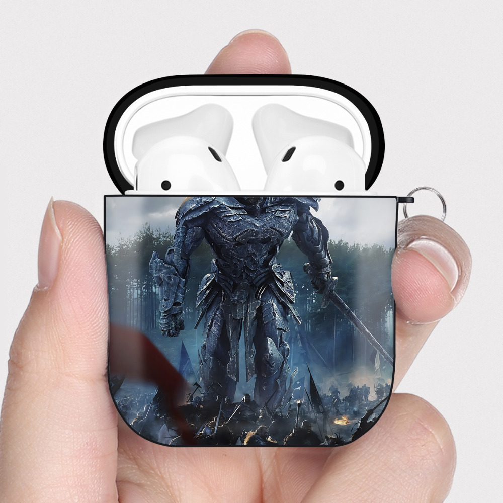 （画像用） Transformers トランスフォーマー AirPods 第2世代保護ケース ハードシェル ブラック 耐衝撃・防指紋・カラビナ付き