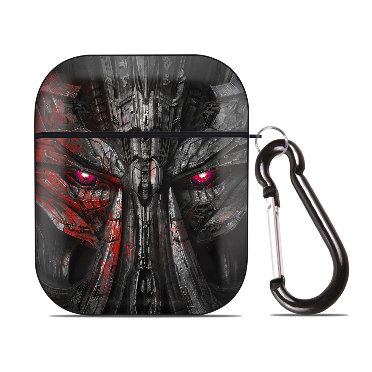 （画像用） Transformers トランスフォーマー AirPods 第2世代保護ケース ハードシェル ブラック 耐衝撃・防指紋・カラビナ付き