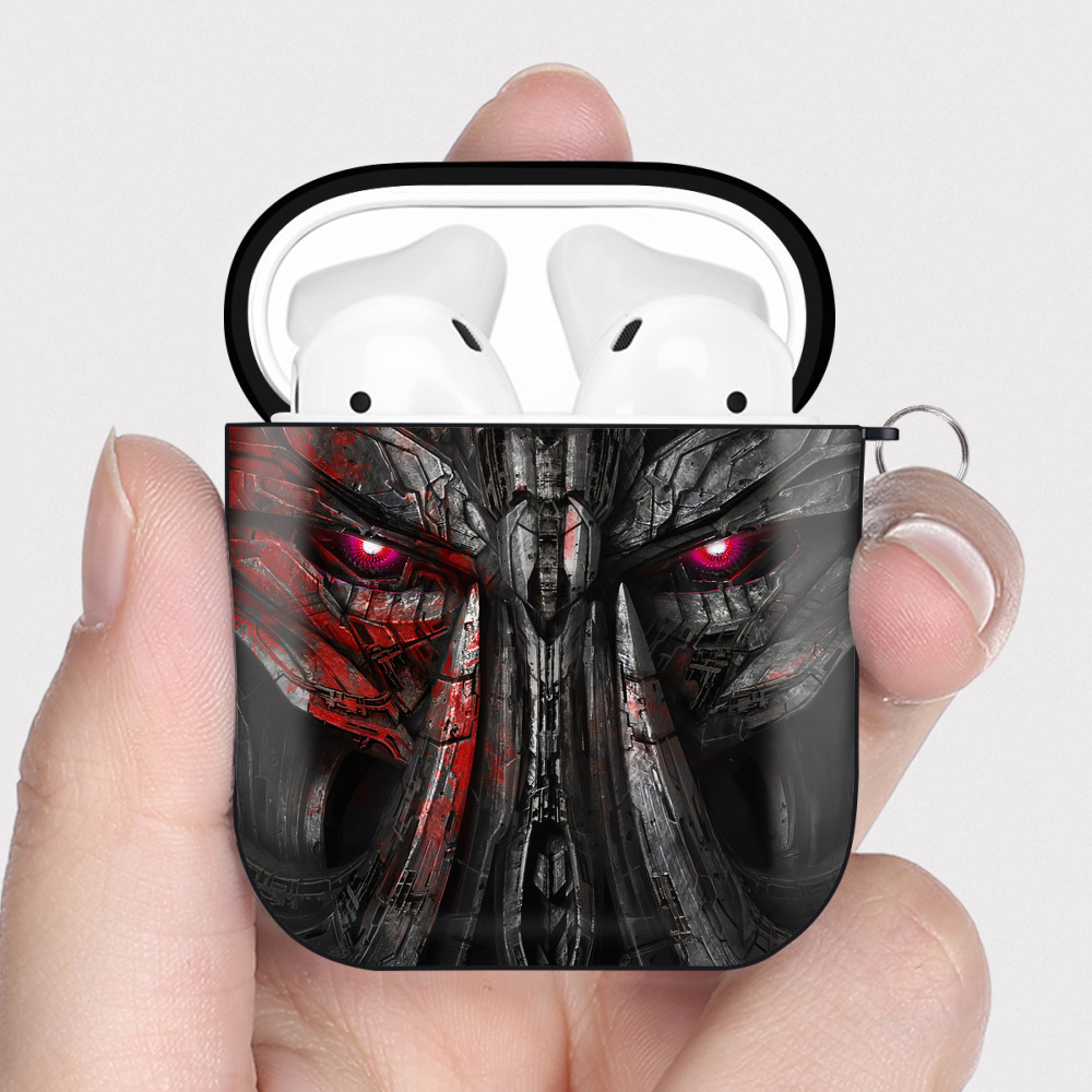 （画像用） Transformers トランスフォーマー AirPods 第2世代保護ケース ハードシェル ブラック 耐衝撃・防指紋・カラビナ付き