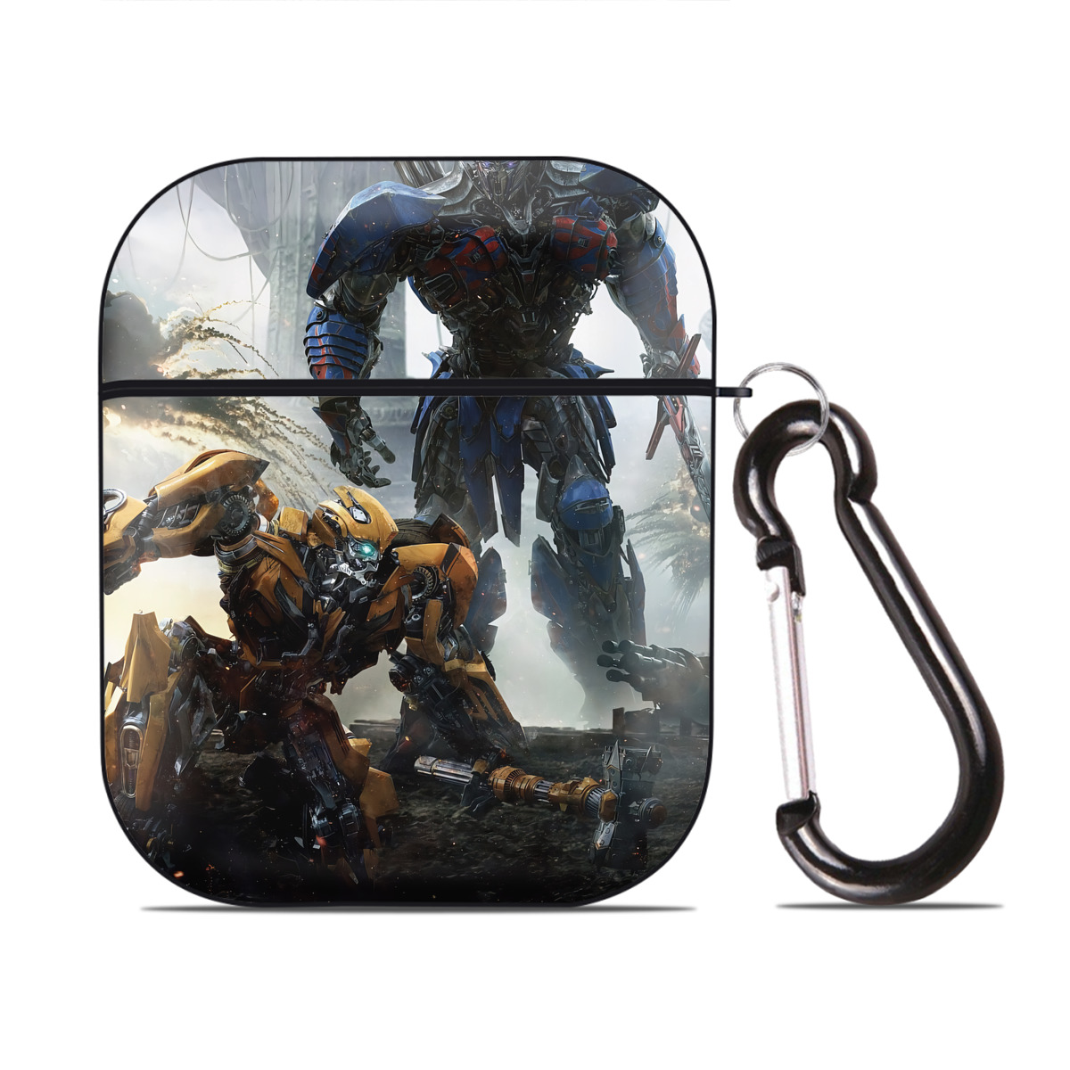 （画像用） Transformers トランスフォーマー AirPods 第2世代保護ケース ハードシェル ブラック 耐衝撃・防指紋・カラビナ付き