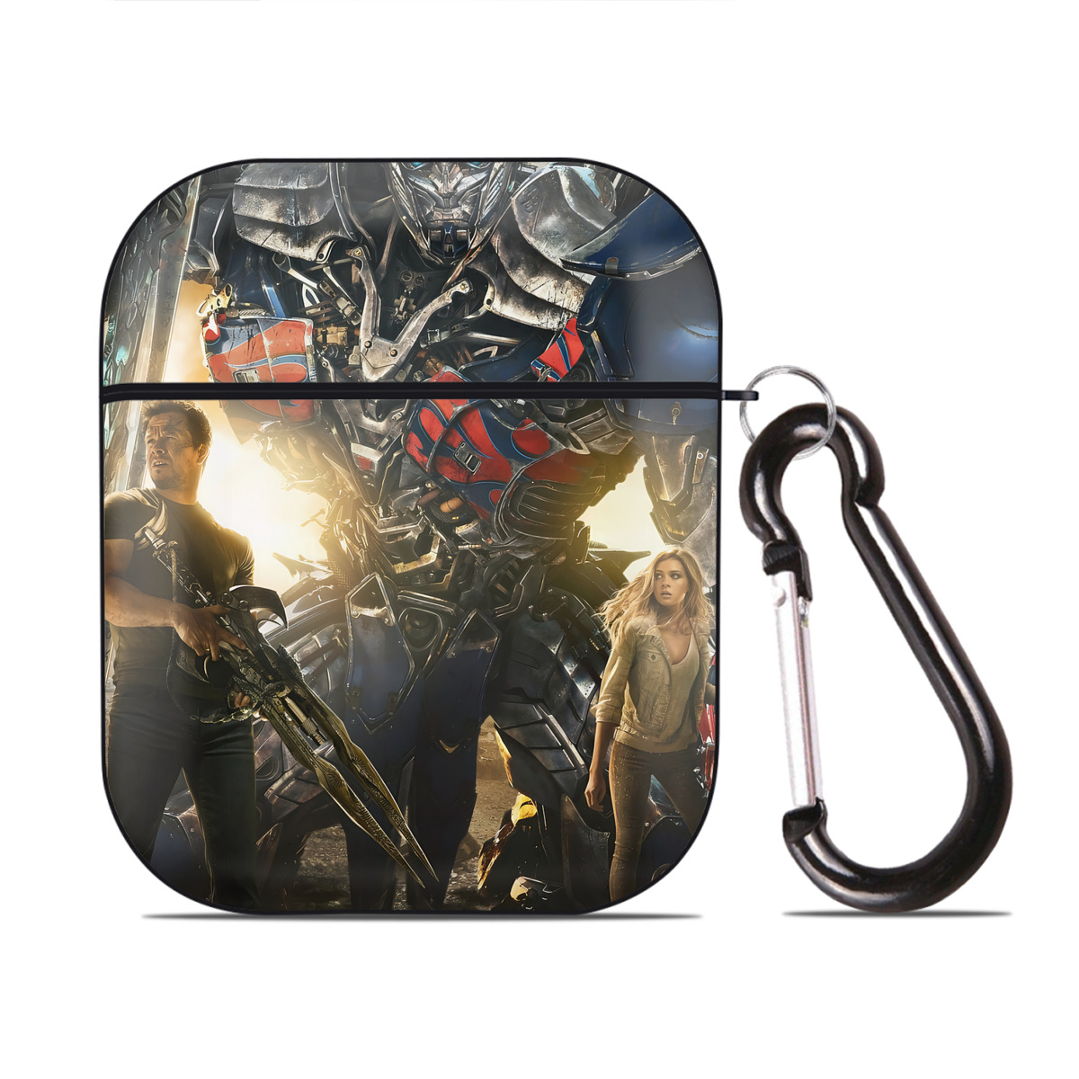 （画像用） Transformers トランスフォーマー AirPods 第2世代保護ケース ハードシェル ブラック 耐衝撃・防指紋・カラビナ付き