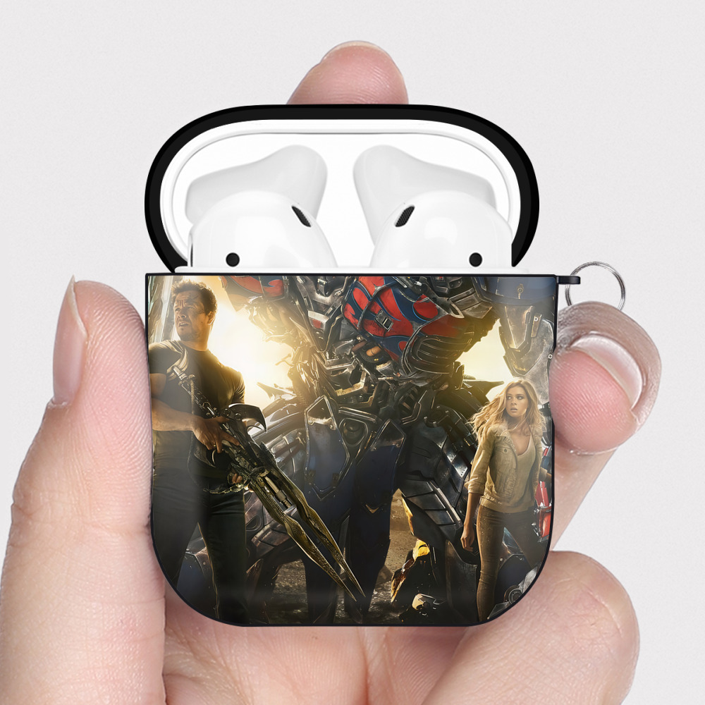 （画像用） Transformers トランスフォーマー AirPods 第2世代保護ケース ハードシェル ブラック 耐衝撃・防指紋・カラビナ付き