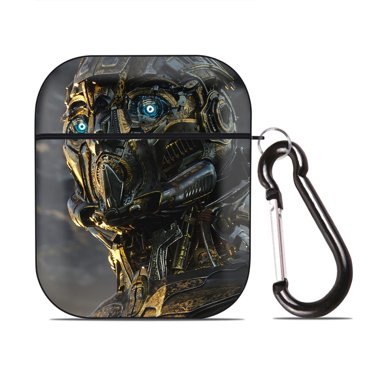 （画像用） Transformers トランスフォーマー AirPods 第2世代保護ケース ハードシェル ブラック 耐衝撃・防指紋・カラビナ付き