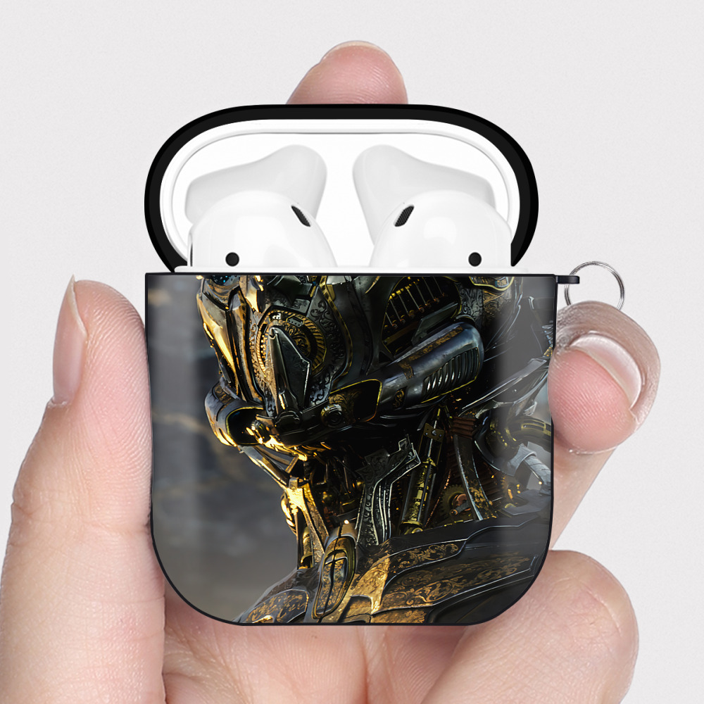 （画像用） Transformers トランスフォーマー AirPods 第2世代保護ケース ハードシェル ブラック 耐衝撃・防指紋・カラビナ付き