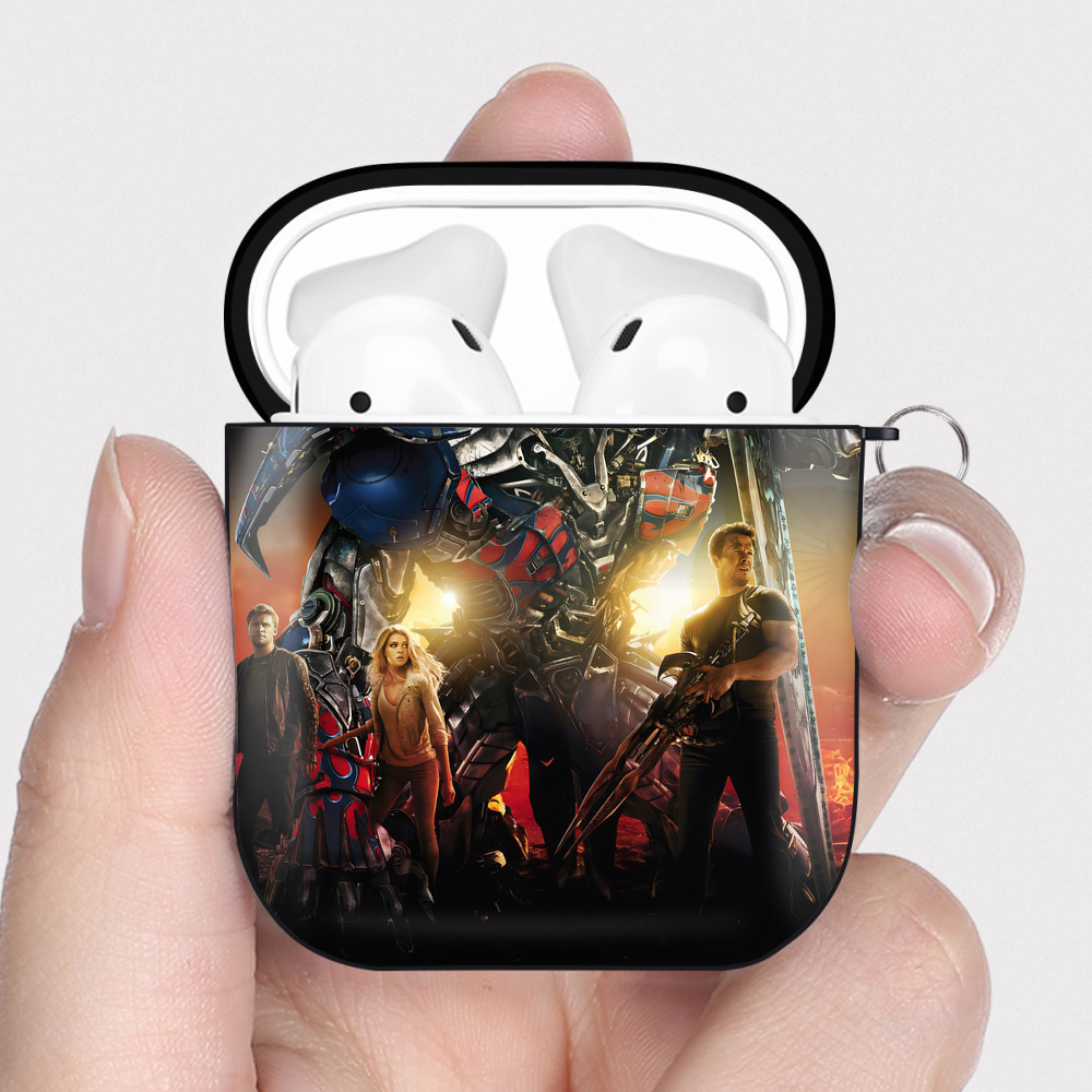 （画像用） Transformers トランスフォーマー AirPods 第2世代保護ケース ハードシェル ブラック 耐衝撃・防指紋・カラビナ付き