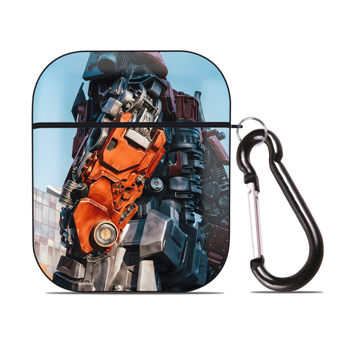 （画像用） Transformers トランスフォーマー AirPods 第2世代保護ケース ハードシェル ブラック 耐衝撃・防指紋・カラビナ付き