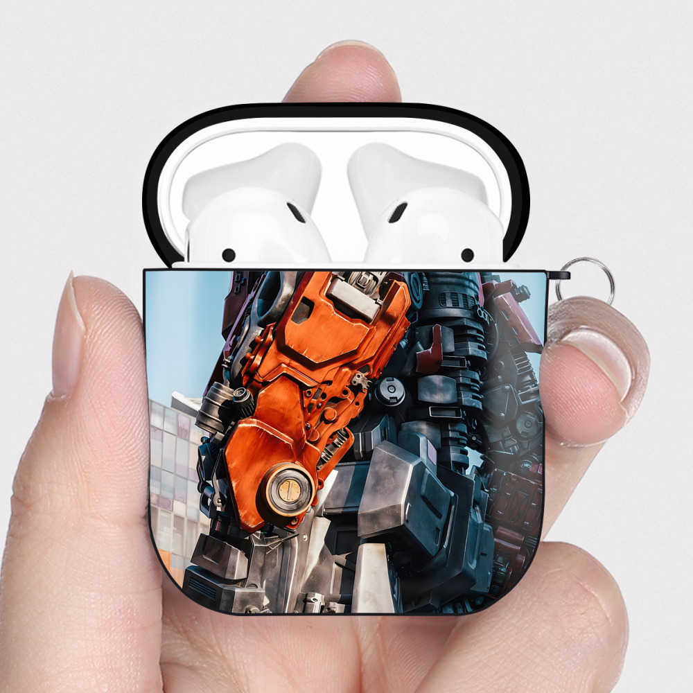 （画像用） Transformers トランスフォーマー AirPods 第2世代保護ケース ハードシェル ブラック 耐衝撃・防指紋・カラビナ付き