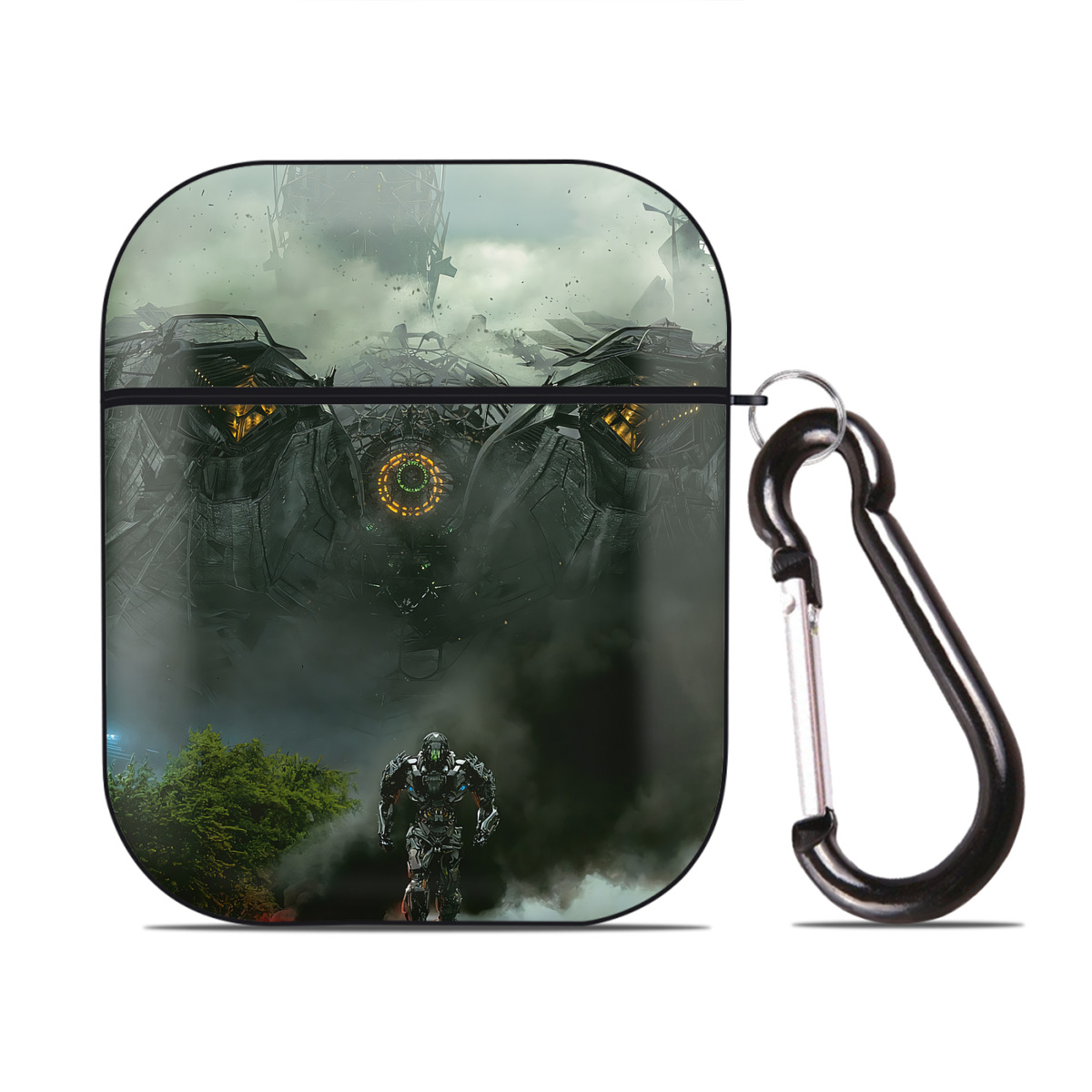 （画像用） Transformers トランスフォーマー AirPods 第2世代保護ケース ハードシェル ブラック 耐衝撃・防指紋・カラビナ付き