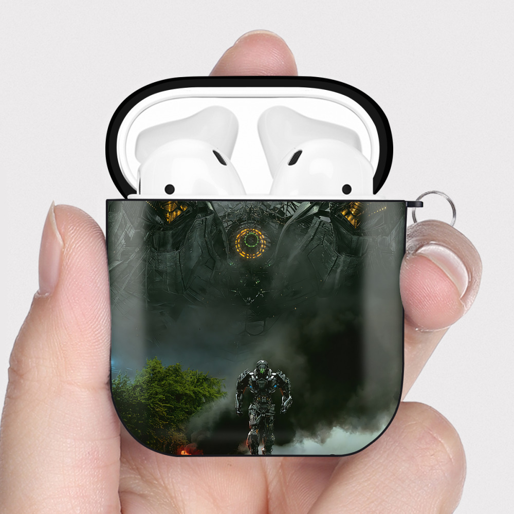 （画像用） Transformers トランスフォーマー AirPods 第2世代保護ケース ハードシェル ブラック 耐衝撃・防指紋・カラビナ付き