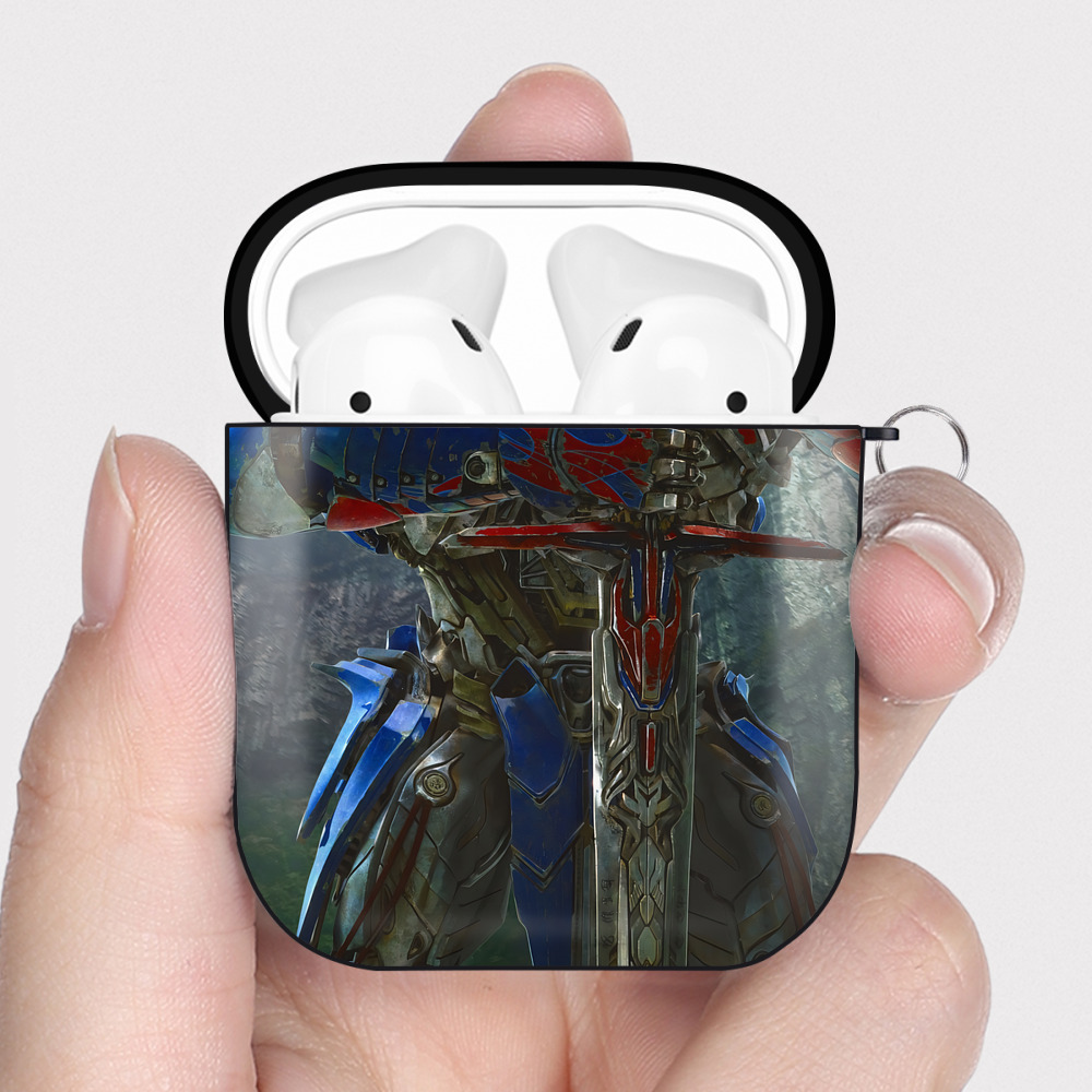 （画像用） Transformers トランスフォーマー AirPods 第2世代保護ケース ハードシェル ブラック 耐衝撃・防指紋・カラビナ付き