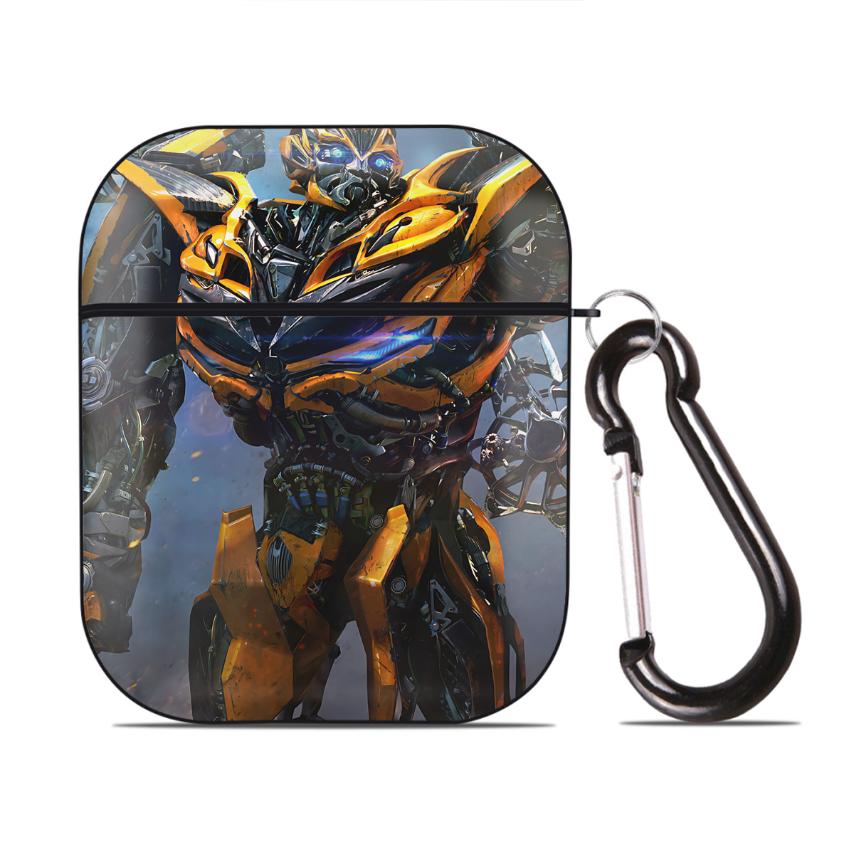 （画像用） Transformers トランスフォーマー AirPods 第2世代保護ケース ハードシェル ブラック 耐衝撃・防指紋・カラビナ付き