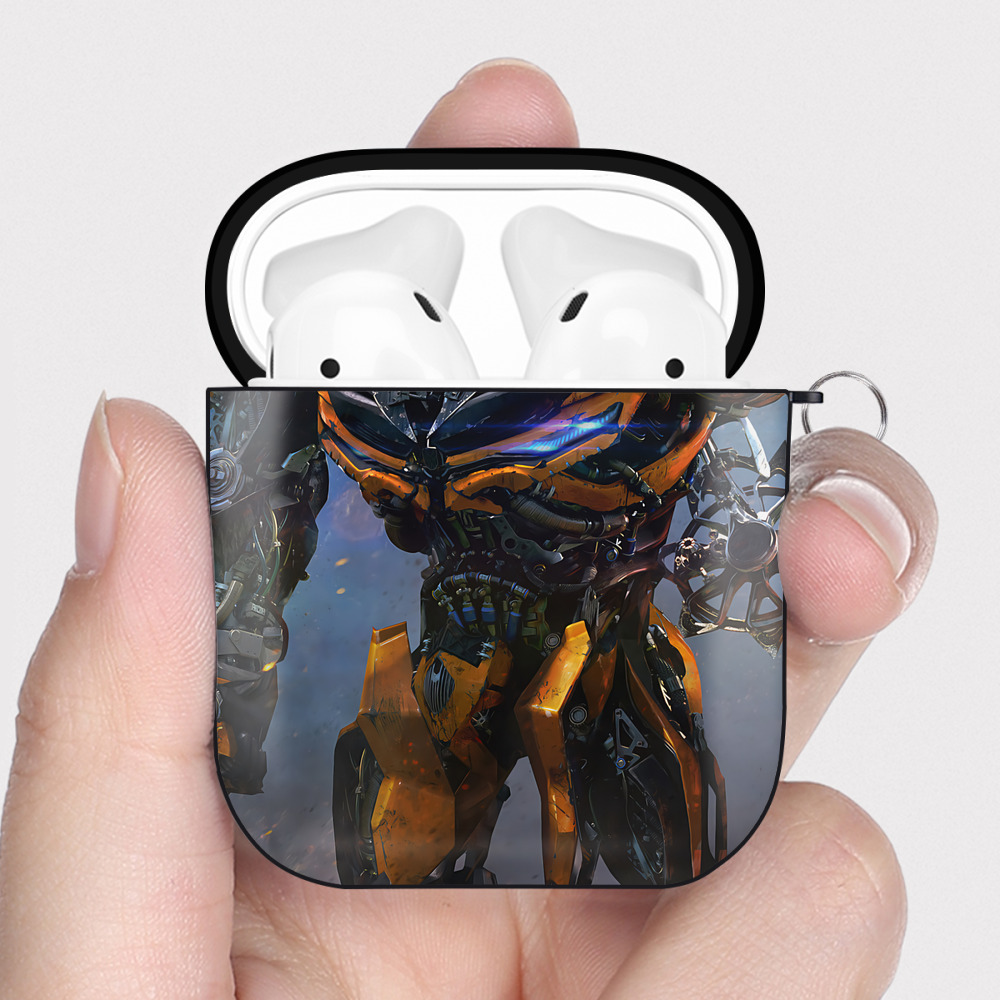（画像用） Transformers トランスフォーマー AirPods 第2世代保護ケース ハードシェル ブラック 耐衝撃・防指紋・カラビナ付き