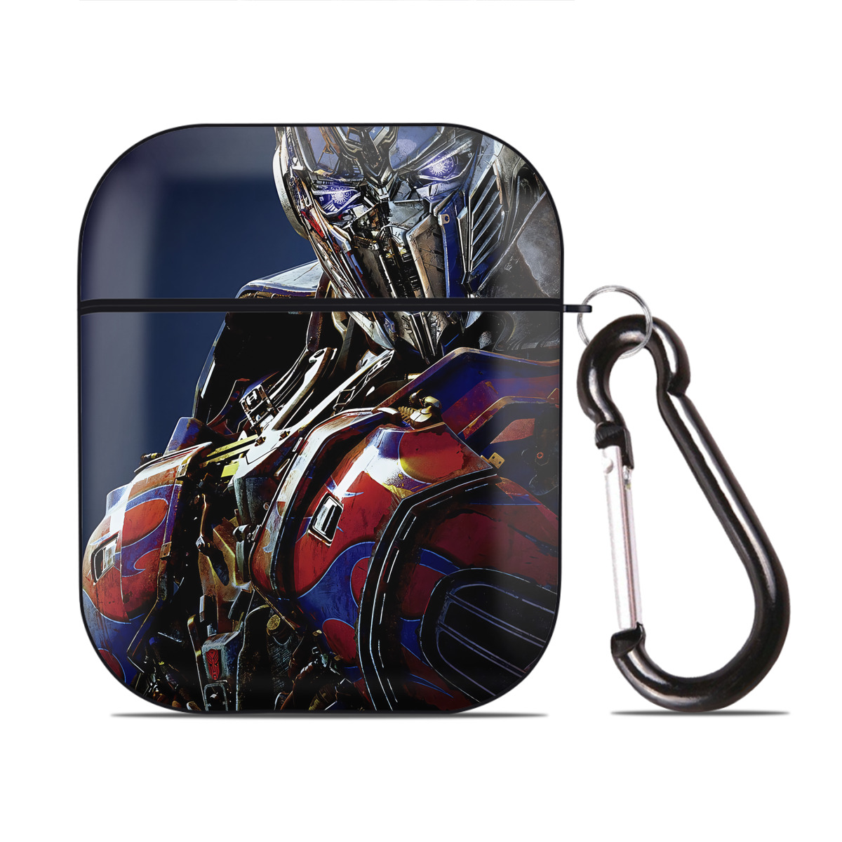 （画像用） Transformers トランスフォーマー AirPods 第2世代保護ケース ハードシェル ブラック 耐衝撃・防指紋・カラビナ付き