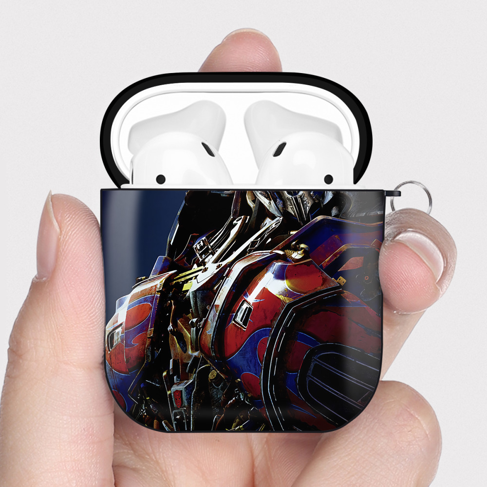 （画像用） Transformers トランスフォーマー AirPods 第2世代保護ケース ハードシェル ブラック 耐衝撃・防指紋・カラビナ付き