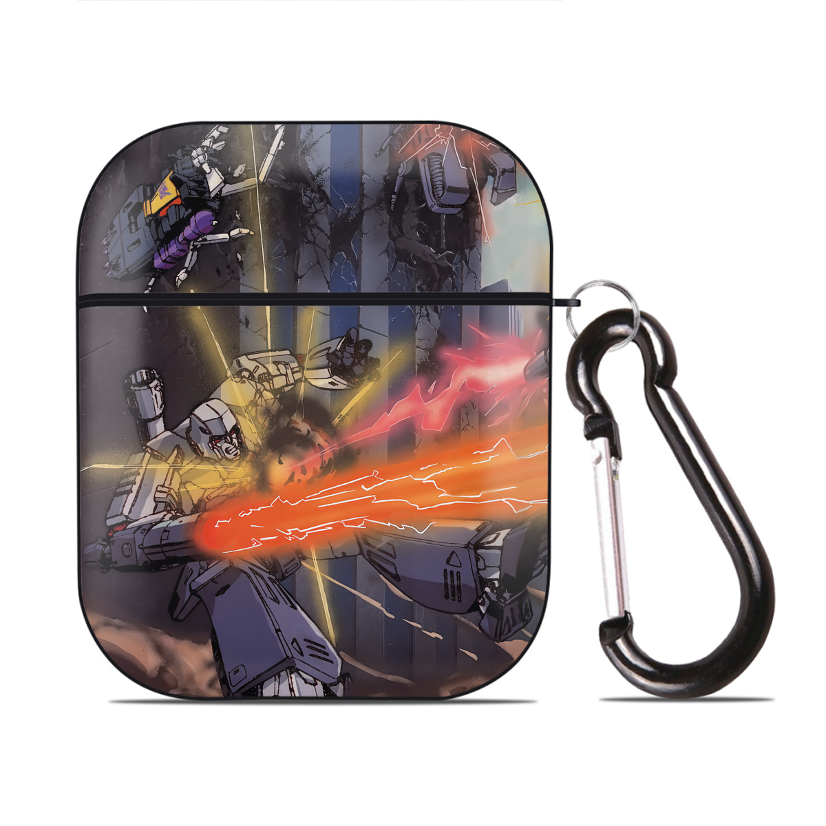 （画像用） Transformers トランスフォーマー AirPods 第2世代保護ケース ハードシェル ブラック 耐衝撃・防指紋・カラビナ付き