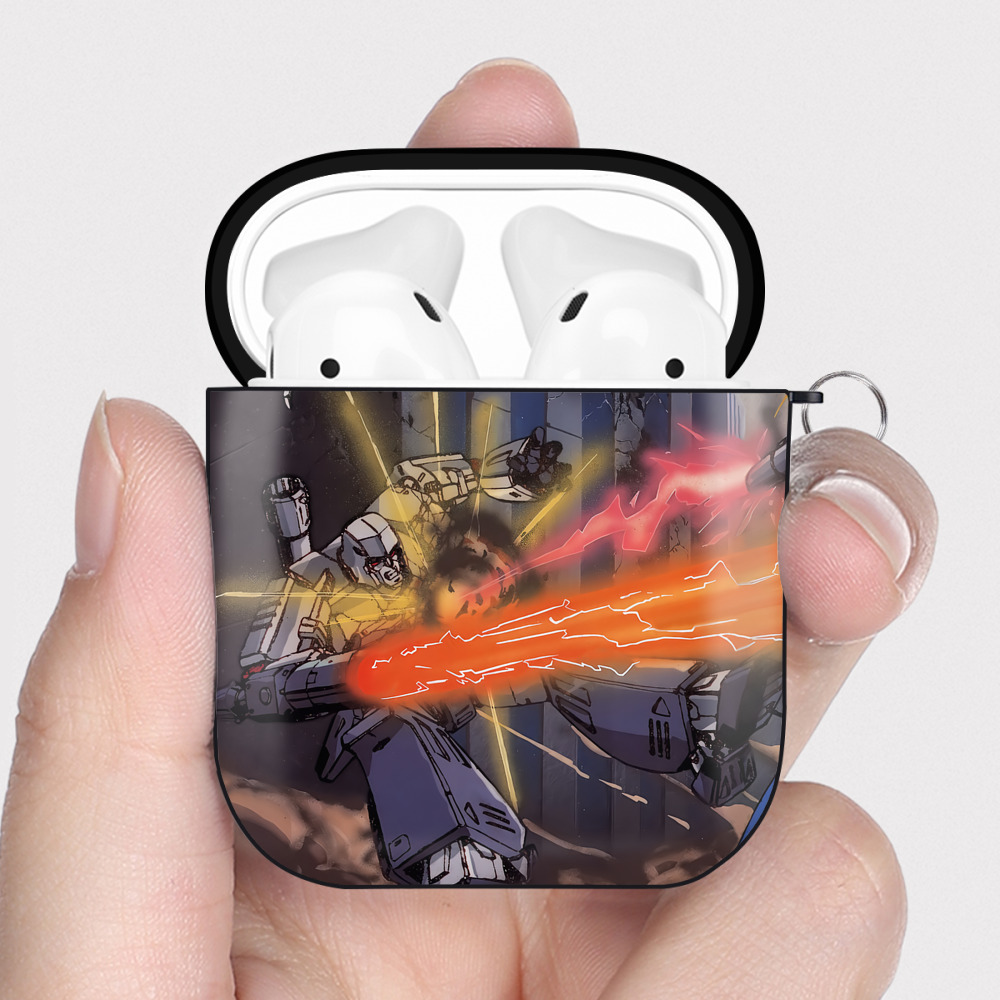 （画像用） Transformers トランスフォーマー AirPods 第2世代保護ケース ハードシェル ブラック 耐衝撃・防指紋・カラビナ付き