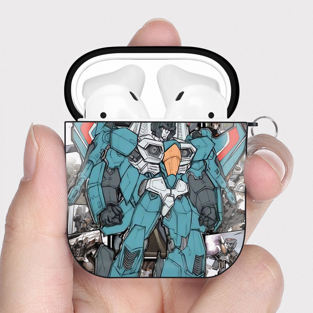 （画像用） Transformers トランスフォーマー AirPods 第2世代保護ケース ハードシェル ブラック 耐衝撃・防指紋・カラビナ付き