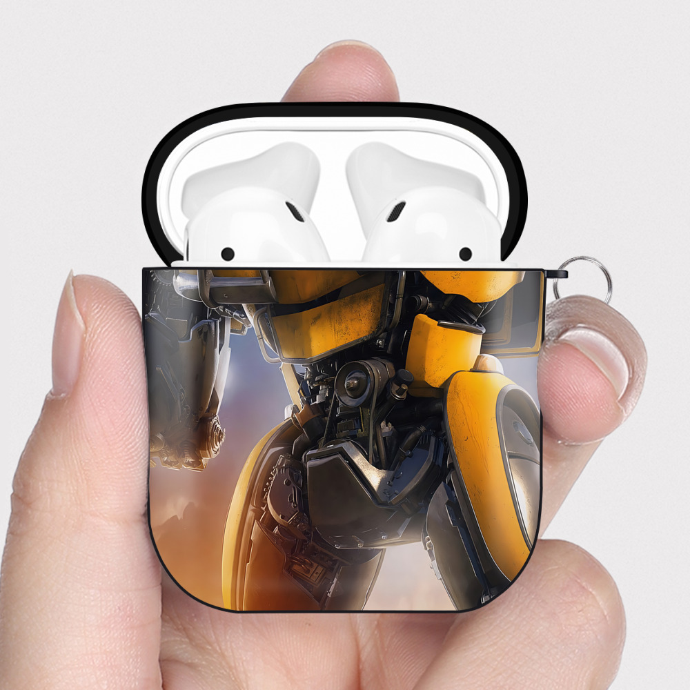 （画像用） Transformers トランスフォーマー AirPods 第2世代保護ケース ハードシェル ブラック 耐衝撃・防指紋・カラビナ付き