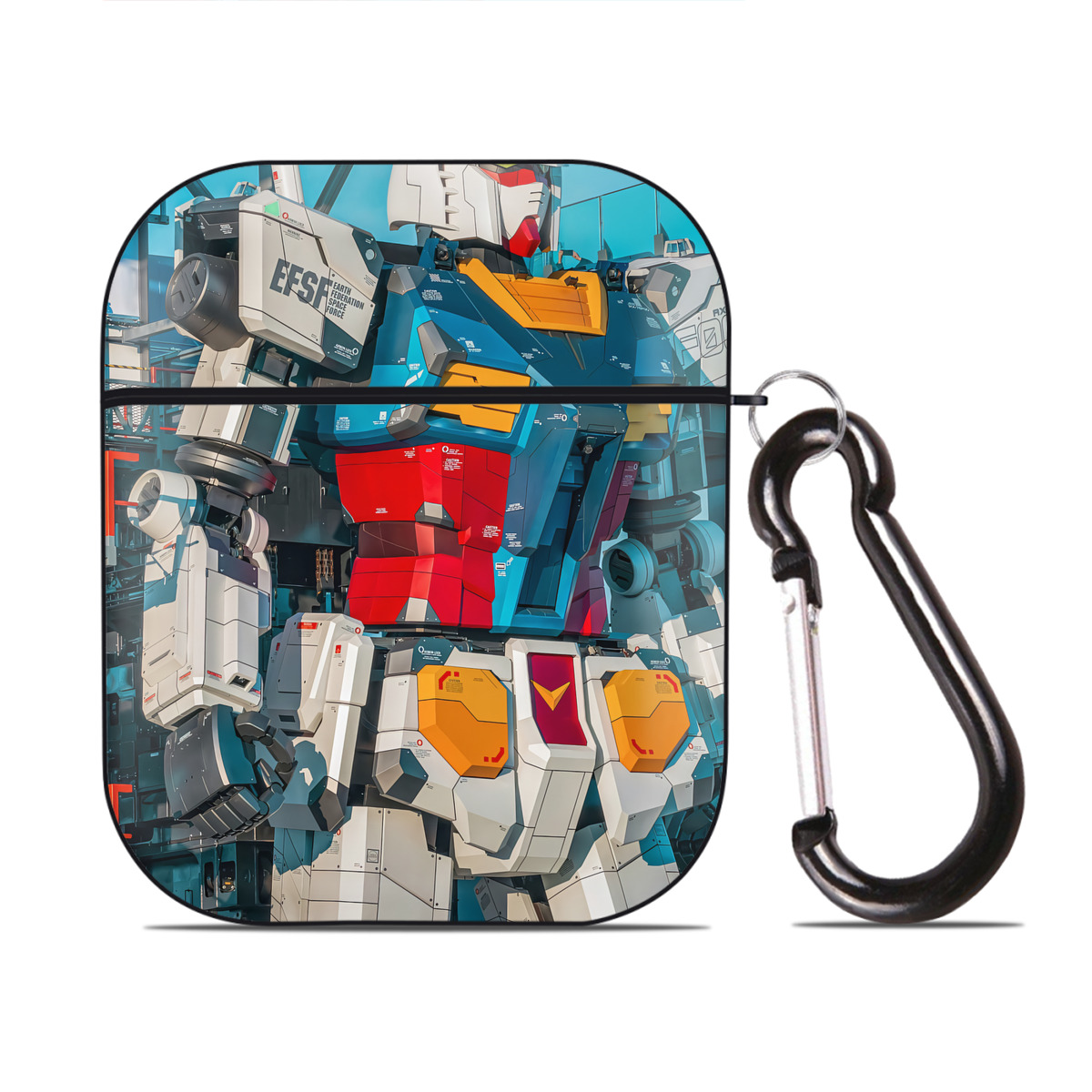 （画像用） Transformers トランスフォーマー AirPods 第2世代保護ケース ハードシェル ブラック 耐衝撃・防指紋・カラビナ付き