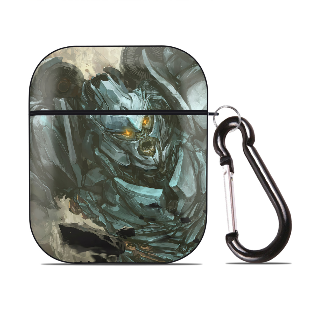 （画像用） Transformers トランスフォーマー AirPods 第2世代保護ケース ハードシェル ブラック 耐衝撃・防指紋・カラビナ付き