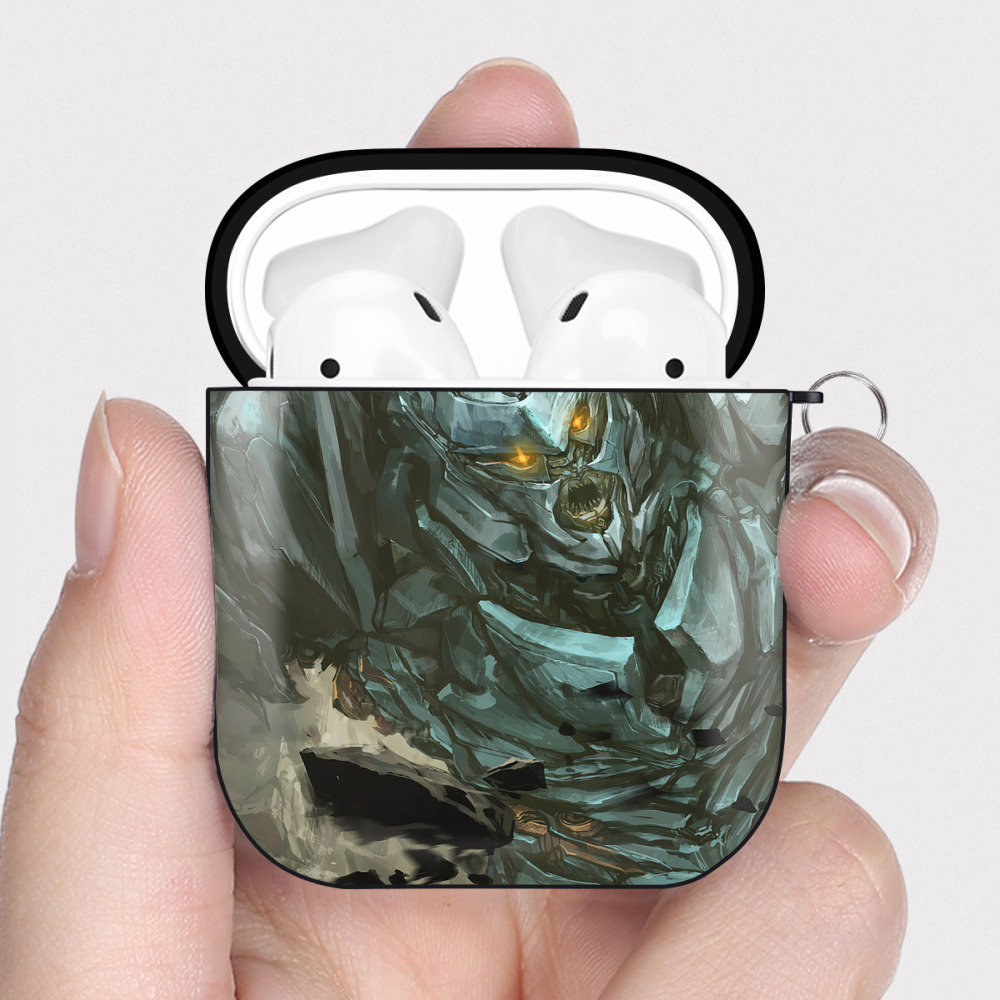 （画像用） Transformers トランスフォーマー AirPods 第2世代保護ケース ハードシェル ブラック 耐衝撃・防指紋・カラビナ付き