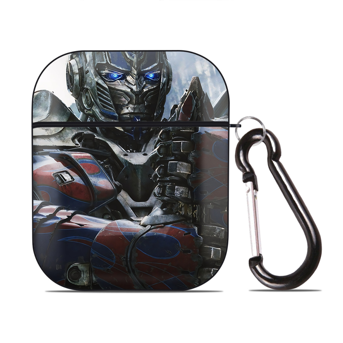 （画像用） Transformers トランスフォーマー AirPods 第2世代保護ケース ハードシェル ブラック 耐衝撃・防指紋・カラビナ付き