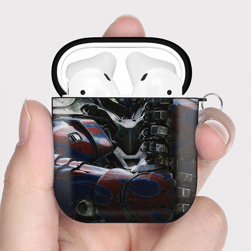 （画像用） Transformers トランスフォーマー AirPods 第2世代保護ケース ハードシェル ブラック 耐衝撃・防指紋・カラビナ付き