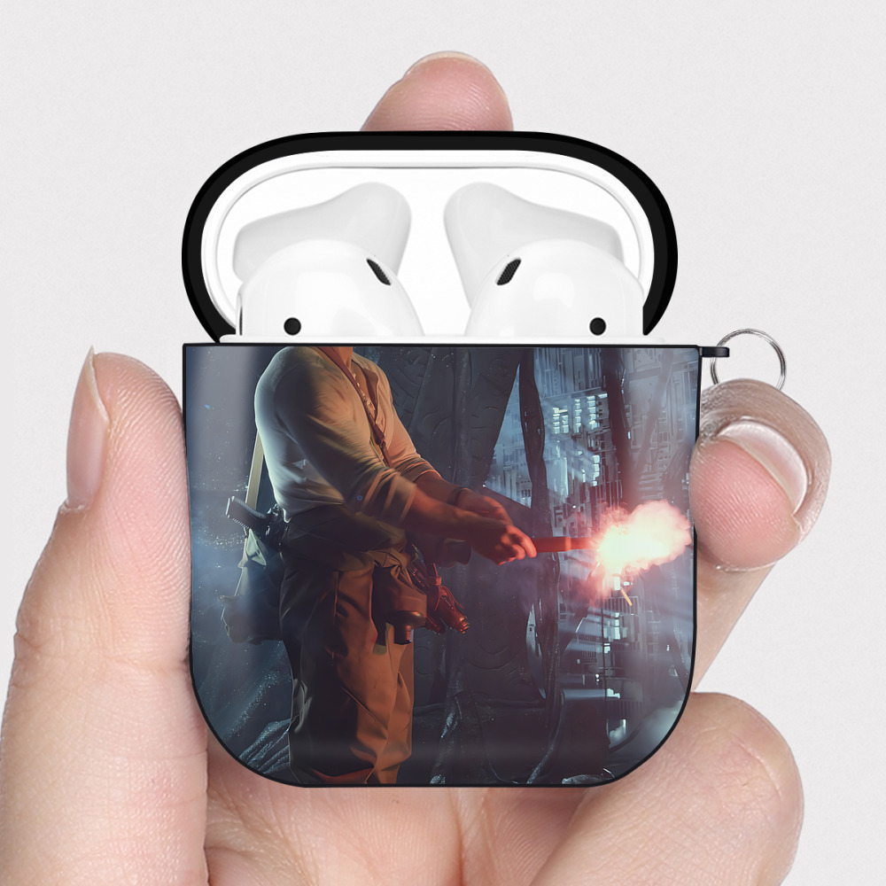 （画像用） Transformers トランスフォーマー AirPods 第2世代保護ケース ハードシェル ブラック 耐衝撃・防指紋・カラビナ付き
