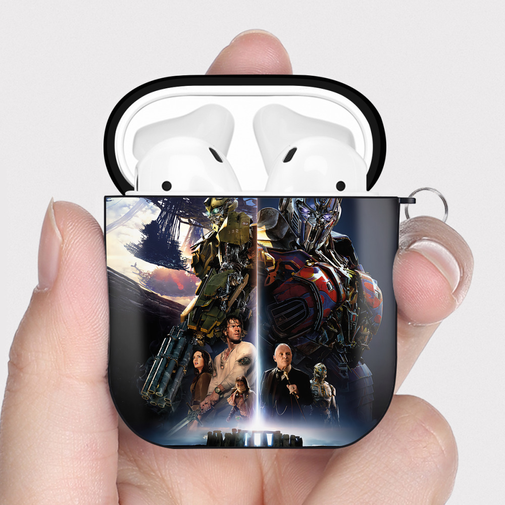 （画像用） Transformers トランスフォーマー AirPods 第2世代保護ケース ハードシェル ブラック 耐衝撃・防指紋・カラビナ付き
