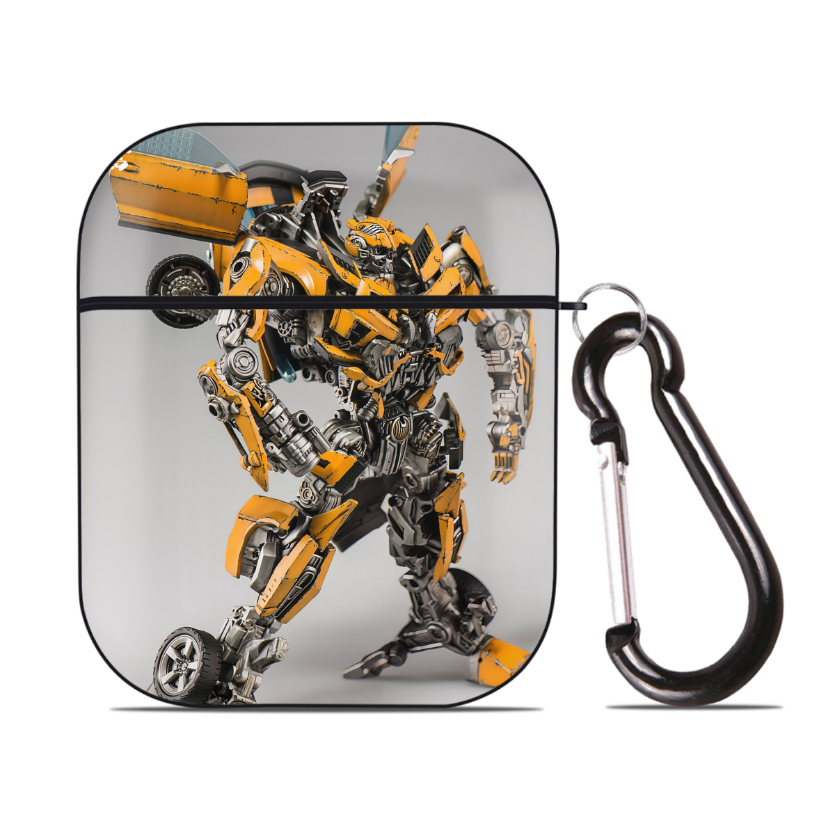 （画像用） Transformers トランスフォーマー AirPods 第2世代保護ケース ハードシェル ブラック 耐衝撃・防指紋・カラビナ付き