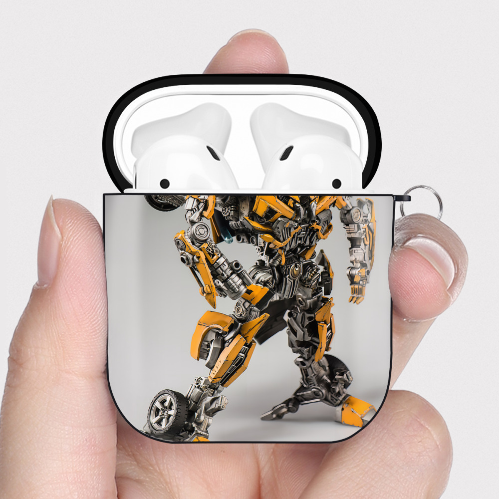 （画像用） Transformers トランスフォーマー AirPods 第2世代保護ケース ハードシェル ブラック 耐衝撃・防指紋・カラビナ付き