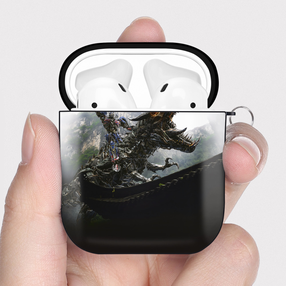 （画像用） Transformers トランスフォーマー AirPods 第2世代保護ケース ハードシェル ブラック 耐衝撃・防指紋・カラビナ付き