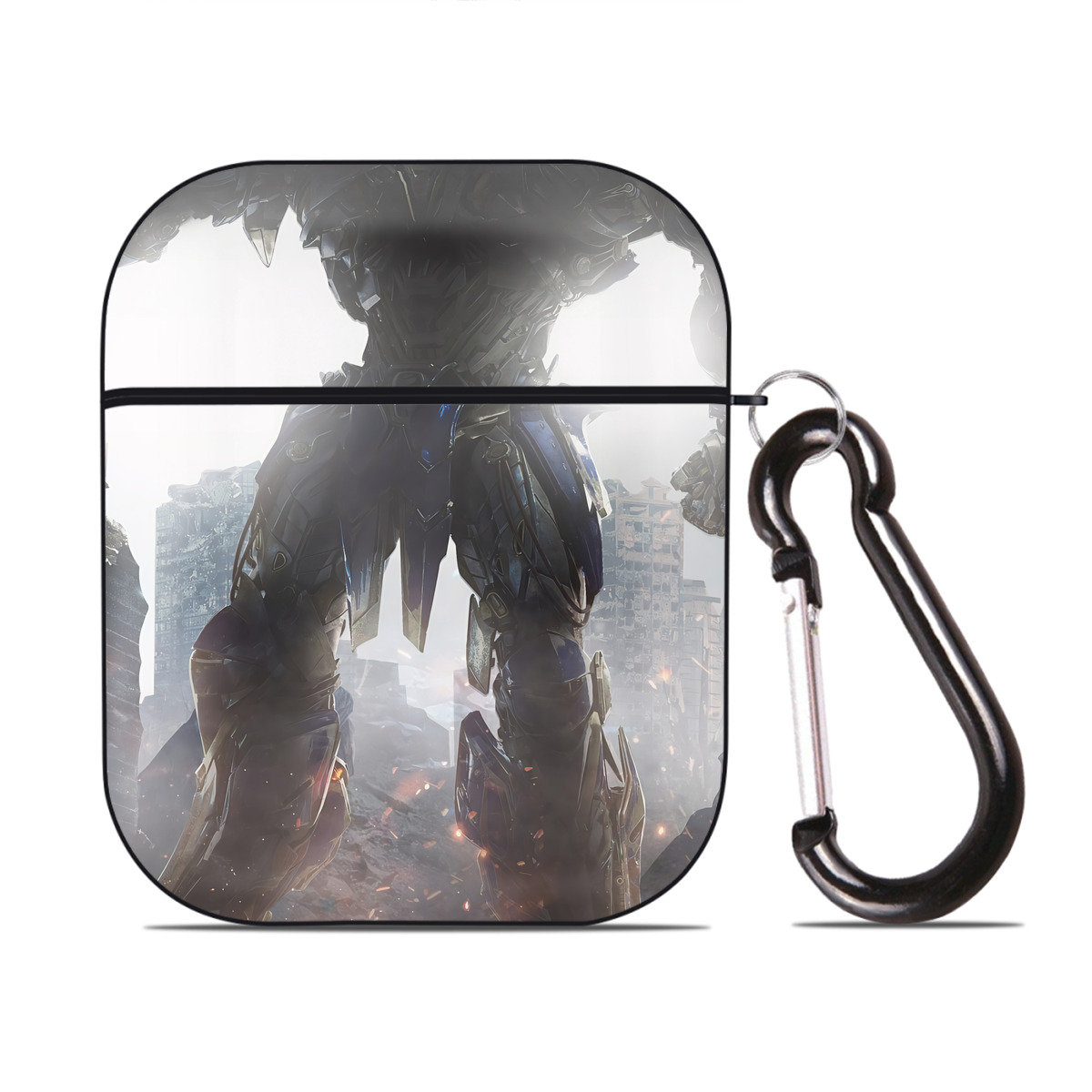 （画像用） Transformers トランスフォーマー AirPods 第2世代保護ケース ハードシェル ブラック 耐衝撃・防指紋・カラビナ付き