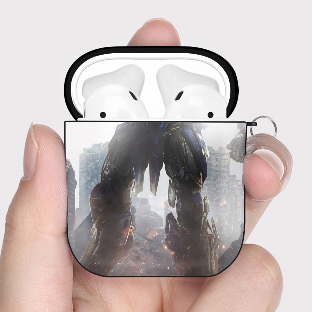 （画像用） Transformers トランスフォーマー AirPods 第2世代保護ケース ハードシェル ブラック 耐衝撃・防指紋・カラビナ付き