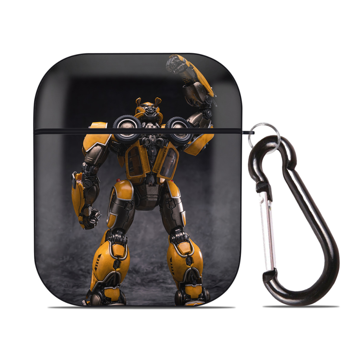 （画像用） Transformers トランスフォーマー AirPods 第2世代保護ケース ハードシェル ブラック 耐衝撃・防指紋・カラビナ付き