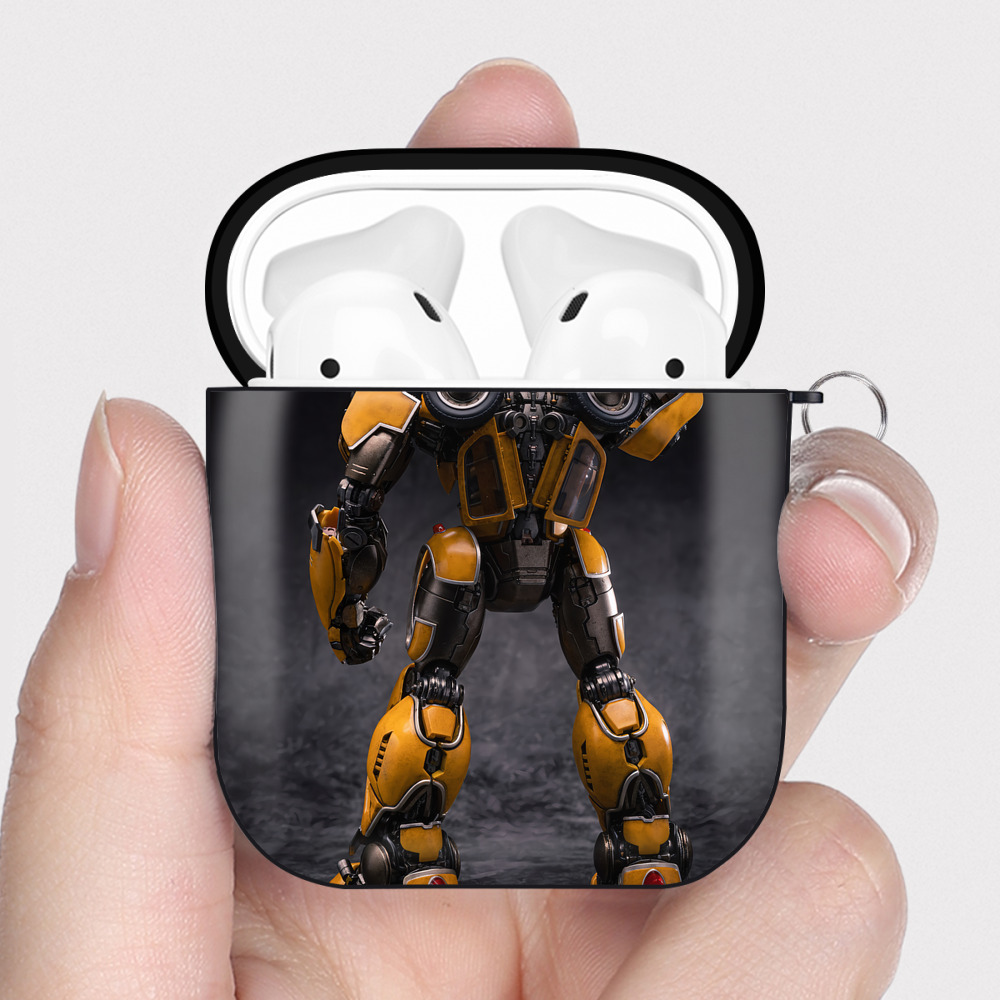 （画像用） Transformers トランスフォーマー AirPods 第2世代保護ケース ハードシェル ブラック 耐衝撃・防指紋・カラビナ付き