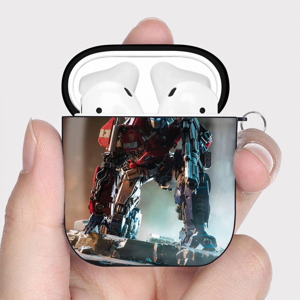 （画像用） Transformers トランスフォーマー AirPods 第2世代保護ケース ハードシェル ブラック 耐衝撃・防指紋・カラビナ付き