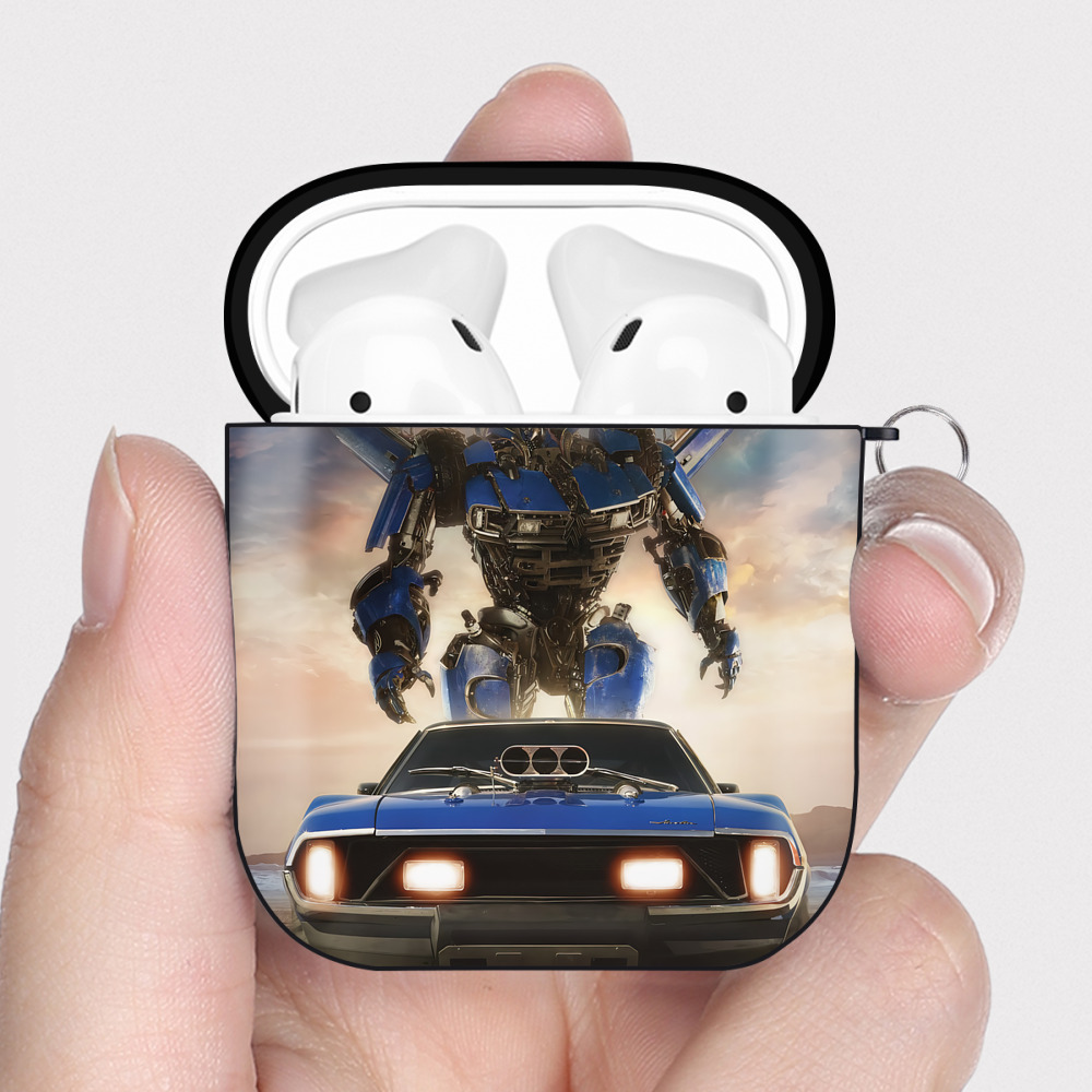 （画像用） Transformers トランスフォーマー AirPods 第2世代保護ケース ハードシェル ブラック 耐衝撃・防指紋・カラビナ付き