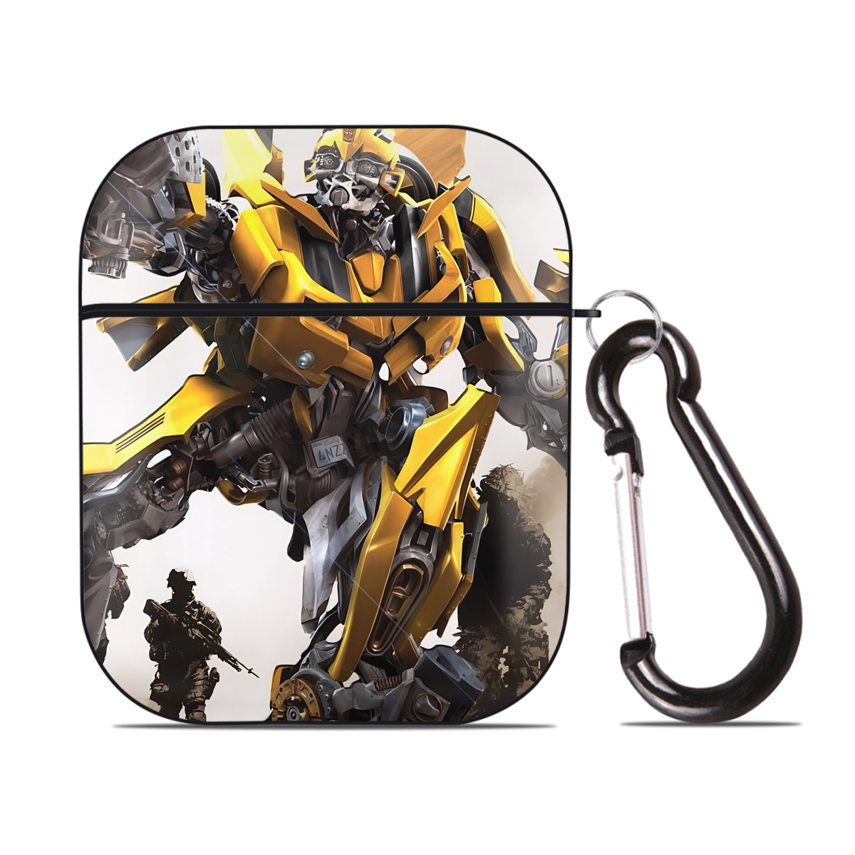 （画像用） Transformers トランスフォーマー AirPods 第2世代保護ケース ハードシェル ブラック 耐衝撃・防指紋・カラビナ付き