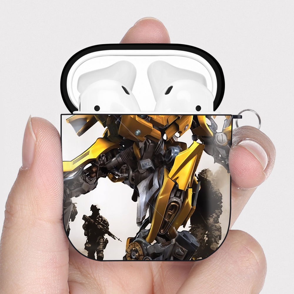 （画像用） Transformers トランスフォーマー AirPods 第2世代保護ケース ハードシェル ブラック 耐衝撃・防指紋・カラビナ付き