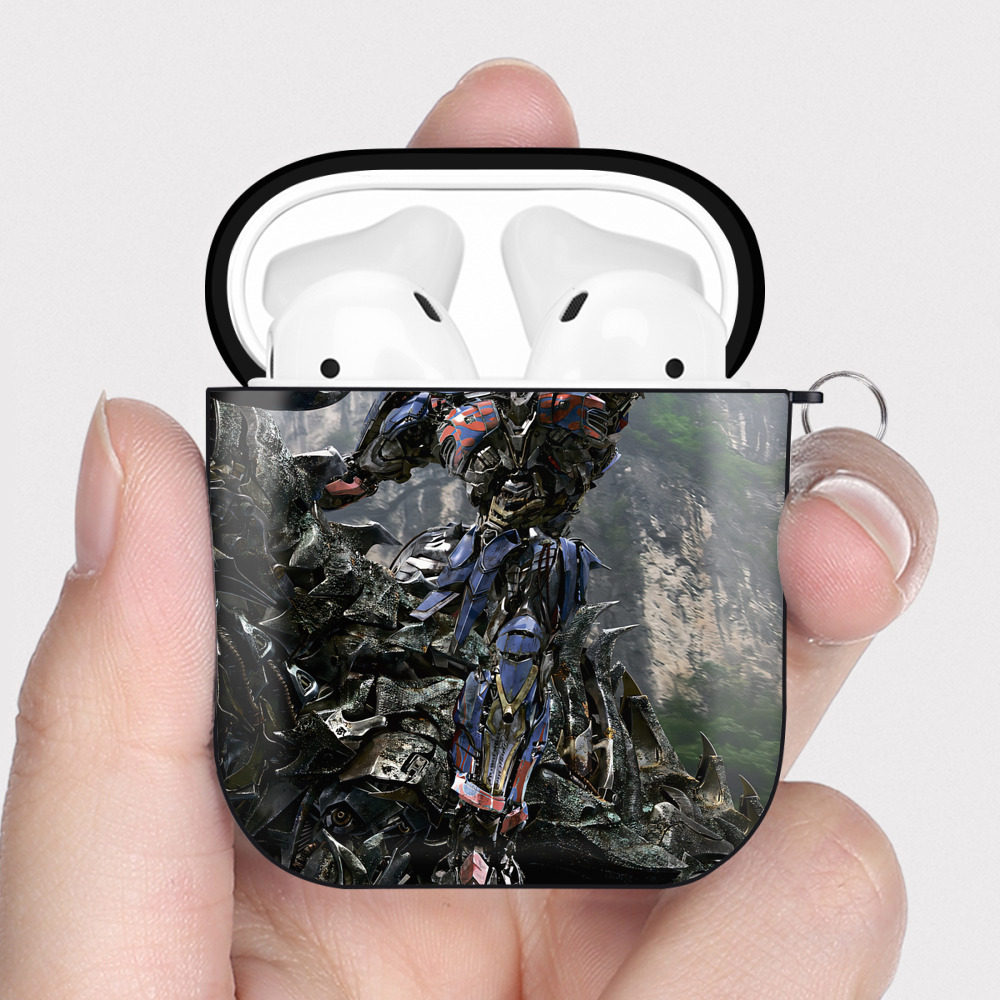 （画像用） Transformers トランスフォーマー AirPods 第2世代保護ケース ハードシェル ブラック 耐衝撃・防指紋・カラビナ付き