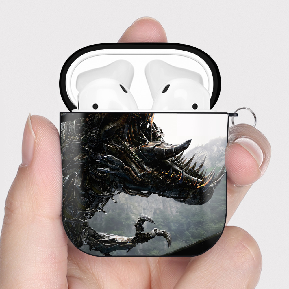 （画像用） Transformers トランスフォーマー AirPods 第2世代保護ケース ハードシェル ブラック 耐衝撃・防指紋・カラビナ付き