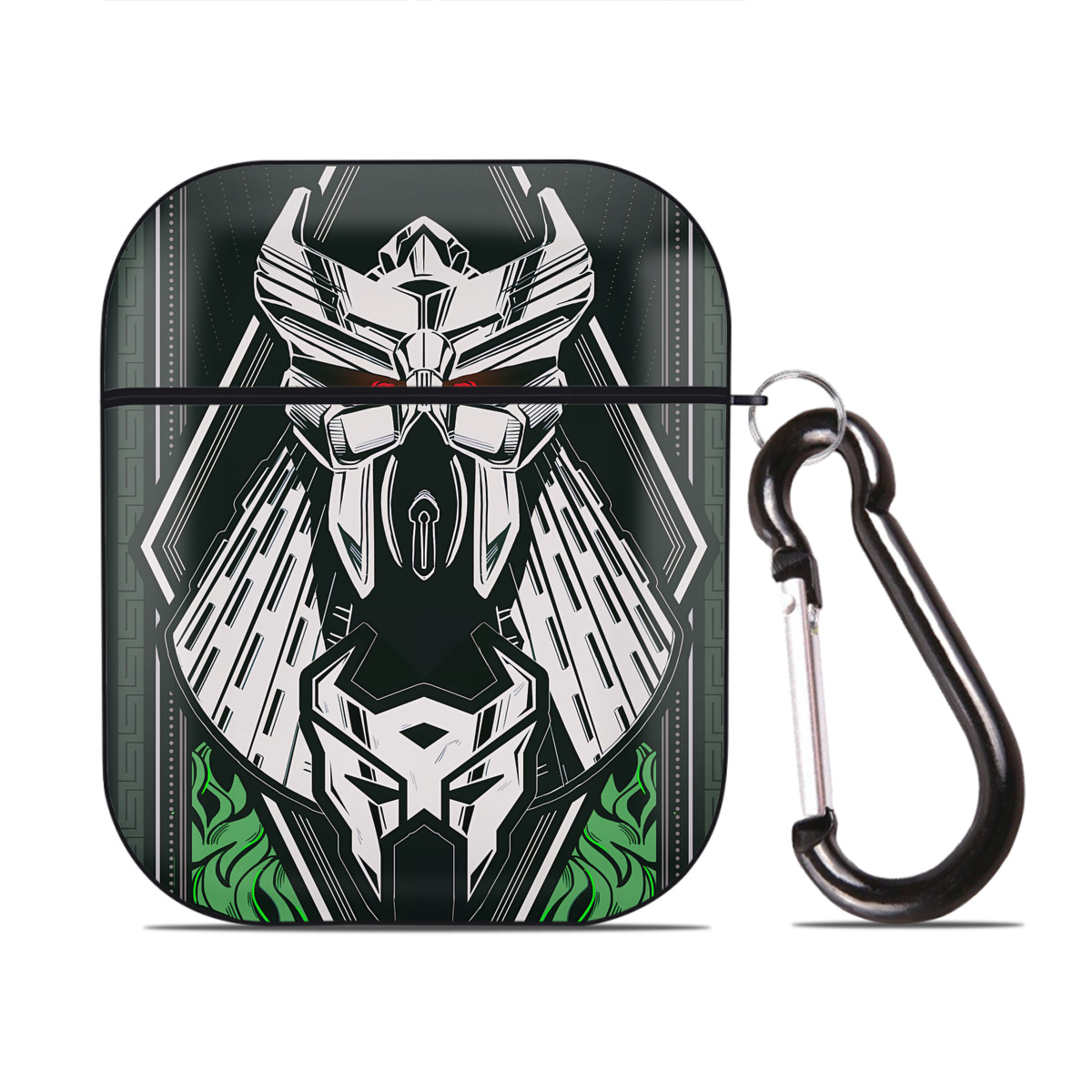（画像用） Transformers トランスフォーマー AirPods 第2世代保護ケース ハードシェル ブラック 耐衝撃・防指紋・カラビナ付き